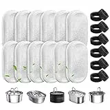 WEIKEY Katzenbrunnen Filter, 24 Stück Ersatzfilter Für Trinkbrunnen, 12 Stück Kohlefilter Und 12 Stück Schaumfilter, Wasserfilter Passend für 2L/3.2L/4L Edelstahl Trinkbrunnen Für Katzen Und Hunde