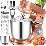 KESSER® 3 in 1 Universal Küchenmaschine K-KM 3000 mit Fleischwolf Knetmaschine Multifunktionale Rührmaschine 5,5L Schüssel mit 3 Rührwerkzeuge, 1,5L Entsafter, Zubehör-Set, Pasta & Gebäckformen