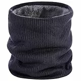 BARFULKER Winter Halsschlauch Herren Damen Warm Gefüttert Schal - Schlauchschal Halswärmer Gesichtsschal Fleece Loop Schal Winddichte Gesichtsmaske,Marineblau