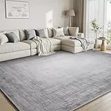 SIXHOME Abstrakte Teppich Wohnzimmer 90 * 150cm, Waschbare Teppich Schlafzimmer mit Rutschfester Unterlage und Dauerhafter Randeinfassung, Weich Carpet Minimalistischer, Grau