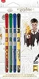 Maped - Fineliner HARRY POTTER - Medium 0,8 mm - x4 Fineliner - rot/grün/blau/gelb, 749600, Mehrfarbig