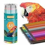 AGOYUU Buntstifte 48 Professionelle Buntstifte set für Erwachsene, Künstler skizze Malstifte set zum Zeichnen ausmalen.