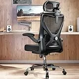 TRALT Bürostuhl - Ergonomischer Bürostuhl mit Verstellbare Lordosenstütze Kopfstütze Office Desk Chair - Gaming Stuhl in X-Form Büro Stuhl - Schreibtischstuhl Computerstuhl 150kg Schwarz