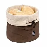APS beige-braune Brottasche inkl. Wärmekissen mit Keramik-Kugeln und Zugverschluss aus Baumwollen, wiederverwendbar auch für Brötchen, Eier etc. nutzbar, Ø 19,0 cm