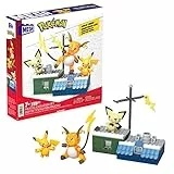 Mega Brands POKÉMON Pikachu - Evolutionsset mit Pichu, Pikachu und Raichu mit thematisch passender Umgebung und Battle-Effekt-Elementen, für Kinder ab 6 Jahren, HKT23