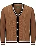 Charles Colby Herren Strickjacke Duke Starks Cognac, 4XL (XXXXL) - 68/70