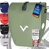 Valkental - Große & wasserdichte Gepäckträgertasche - 20L Füllvolumen - Fahrradtasche für Gepäckträger mit Reflektoren in Natur Grün