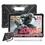 HOTWAV R9 Ultra 5G Outdoor Tablet Android 15, 11' 2K FHD+ Rugged Tablets, 24GB +512GB+2TB TF, Octa-Core 20080mAh 20W Schnellladung, 64MP+16MP IP68/IP69K Tablet Wasserdicht, Dual SIM 5G/5G WiFi/GPS/OTG
