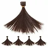 EXCEART 5stücke Puppenperücken Gerade Haarperücken Für Puppen Bastelbedarf Für DIY Puppen Synthetisches Puppenhaar Für Kreative Projekte