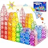 WOOBLO Magnetische Bausteine, Magnetspiel STEM Montessori Spielzeug ab 3 Jahre, Magnete Spielzeug ab 3 4 5 Jahre, Lernspielzeug, 42 Teile Magnetbausteine, Geschenk für Kinder Jungen Mädchen Abnehmbar