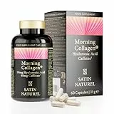 Satin Naturel Hyaluron Kollagen Kapseln 60 Stück – Hochdosiertes Marine Collagen, Hyaluronsäure, Vitamin B-Komplex, Chlorella & Koffein – Ohne Zusatzstoffe, Beauty Supplement für Haut, Haare & Nägel