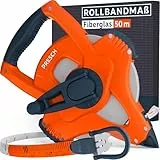 Presch Maßband 50m – Robustes Bandmaß mit 3:1 Getriebe für schnellen Rücklauf - Witterungsbeständiges Fiberglas Rollbandmaß - Perfekter Halt dank Kurbelarretierung & Multifunktionshaken