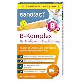 sanotact B-Komplex + Magnesium + Vitamin D3 (60 Tabletten) • Hochdosierte B-Vitamine mit Depot & Langzeitwirkung • 100% Vegan • Vitamin B1, B2, B6, B12, D3, Biotin, Folsäure, Magnesium