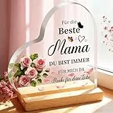 Geburtstagsgeschenk für Mama Geschenk, Geschenke für Mama, Muttertagsgeschenk für Mütter von Tochter Sohn, Beste Mutter Geschenke Geburtstag Weihnachten Muttertag, Herzförmige Acryl Heimdekoration