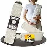 Kuschel Wärmflasche Lang [2,5L] Mit Bezug Aus Weicher Bio-Baumwolle Und Recycling Filz - Made in Germany - Für Nacken Und Schulter Gegen Schmerzen - Easy and Green®