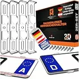 GENMAG® Kennzeichenhalter Rahmenlos [Legal & Universal] Nummernschildhalterung Auto | Rahmenlose Kennzeichenhalter für Autos | Kennzeichenhalterung Rahmenlos | Nummernschildhalter für 2 Kennzeichen