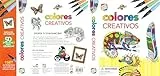 Cefa Toys - Kreative Farben von Petit Picasso, 50 Bilder zum Ausmalen, 8 Filzstifte, 6 Gelfedern, Rollen und Magneten. Geeignet ab 8 Jahren.