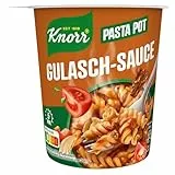 Knorr Pasta Pot Gulasch-Sauce leckere Instant Nudeln fertig in 5 Minuten 8x 60 g