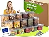 uandu Vorratsdosen mit Deckel Luftdicht | Aufbewahrungsbox Küche | Aufbewahrung & Organisation | Vorratsdosen Set | BPA Frei | Küchen Organizer | 15er Vorratsbehälter Set | Küchenzubehör | Vorratsdose