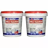 Baufan Alles-Spachtel Weiß 1kg I Zum Ausbessern & Glätten von mineralischen Untergründen wie Putz, Beton I Schnell trocknend & gut schleifbar (Packung mit 2)