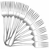 Gabeln 12 Stück, Joyfair Edelstahl Große Tafelgabeln Menügabeln Set, Modernes Gabel Essgabeln Set für Zuhause/Party/Restaurant, Sicher & Ungiftig, Hochglanzpoliert & Spülmaschinenfest - 19cm