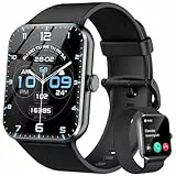 Smartwatch Damen Herren mit Künstliche KI/Message Reminder,Sportuhr mit 100+Sportmodi, Fitnessuhr,Herzfrequenz Schlafmonitor, Schrittzähler, Smart Watch für Android iOS（2 Armband）
