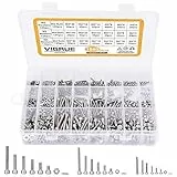 VIGRUE 1080 Stück M2 M3 M4 Zylinderschrauben mit Innensechskant Gewindeschrauben Sortiment mit Muttern Unterlegscheiben und Innensechskantschlüsseln aus Edelstahl in Aufbewahrungsbox