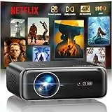 Smart Beamer mit Netflix, Dolby Audio, WiMiUS 1100 ANSI Autofokus/6D Trapezkorrektur Led Beamer 4K Heimkino Unterstützt, WiFi Bluetooth Full HD 1080P Outdoor Deckenmontage Projektor für Android/iPhone