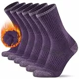 KEECOW Merino Wolle Wandersocken Damen 3 Paar,Thermo Fleece Socken Wintersocken Warmesocken 39-42