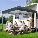 YITAHOME Pop-Up Pavillon 3 x 3M | wasserdicht Faltpavillon | Anti-UV Gartenzelt Partyzelt | mit Tragetasche und Seilen | für Camping Markt Festival (Grau+Einteiliges Tuch)