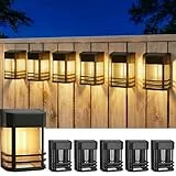 btfarm 6 Stück Solar Wandleuchte Aussen, 3 Farben Heller Solarlampen für Außen Wand LED IP65 Wasserdicht Wandlampe, Zaunleuchten Outdoor Kabellose für Garten Hauswand Terrasse Zaun Balkon, Warmweiß