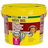 JBL PRONOVO BEL FLAKES, Hauptfutter für alle Aquarienfische von 8-20 cm, Fischfutter-Flocken, Größe M, 5,5 l