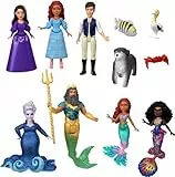 Mattel DISNEY Arielle, die Meerjungfrau - Set mit Arielle als Mensch und Meerjungfrau, König Tritons Dreizack und Arielles Rock zum Ausziehen, für Kinder ab 3 Jahren, HND30