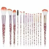 AOZUO 15 Stück Pinselset Makeup,Schminke Make Up Pinsel Set,Schminkpinsel Set Professionelles Foundation Sparkles Puderpinsel Powder Lidschatten Concealer Highlight Beauty für Frauen Foundation Rouge