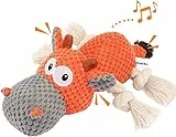 IOKHEIRA Hundespielzeug Unzerstörbar Große Hunde Mit Quietscher & Zugseil | Plüschspielzeug für Mittlere Kleine Hunde | Weiches Material Interaktives Spielzeug Kauspielzeug für Hund Weihnachten
