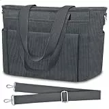 TEUEN Handtasche Cord Tasche Damen Leichte Tote Bag Lässige Shopper Umhängetasche Crossbody ＆ Henkeltaschen mit Mehreren Taschen und Abnehmbaren Schultergurten für Arbeit Schule Reisen Einkaufen