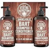 Viking Revolution - Bartshampoo & Conditioner Set - Erweicht, Glättet & Stärkt den Bartwuchs - Bartshampoo Für Männer - Sandelholzduft - Geschenke Für Männer - 2 x 500 ml