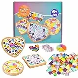 AUAUY 3 Stück Mosaik Bastelset Untersetzer, Mosaiksteine Untersetzer Set, Dekorative Untersetzer Mit Glasfliesen, Porzellan-Mosaik Kreatives DIY-Mosaik-Kunst- und Bastelset für Kinder und Erwachsene