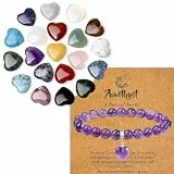 XIANNVXI Bunte Steine Glücksbringer Herz Stein Herz Armband Damen Stein Kristall Perlen Armband Schmuck Geburtstagsgeschenk Weihnachtsgeschenke Hochzeitsdeko Valentinstag Gastgeschenke für Frauen