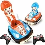 SIMREX Ferngesteuertes Auto 2er Set, Autoscooter ferngesteuert Kinder mit LED-Lichtern, Ton, Kampf Stunt Autos, perfekte RC Bumper Cars Kleinkind Spielzeug für Alter 3+ Jahre alte Jungen Mädchen
