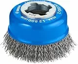 Bosch Professional 1x Gewellte Topfbürste Clean (für Metall, X-LOCK, Ø 75 mm, Drahtstärke 0,3 mm, für Ø125 mm, Zubehör Winkelschleifer)