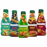 Develey – Saucen-Set 5x250 ml Squeeze-Flaschen im Bundle – Bundle bestehend aus Pommes, Hotdog, Süß-Sauer, Burger & Curry Saucen – Ohne Konservierungsstoffe