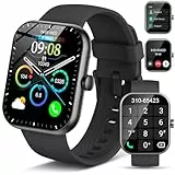 Smartwatch für Herren und Damen, 2025 HD 1,96 Zoll Fitness-Tracker mit Anrufannahme/Anrufannahme, 115+ Sport-Smartwatch, Schrittzähler/SpO2/Schlaf/Herzfrequenzmesser, wasserdicht IP68 für Android iOS