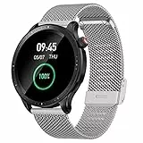 Hiseus Metall Armband Kompatibel mit Amazfit GTR 4/GTR 3/GTR 3 PRO/2/2e, Edelstahl Mesh Gewebte Ersatzarmband Kompatibel mit Amazfit GTR 2/3/4/Stratos 3 (Silber)