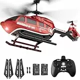 DEERC RC Helikopter, RC-Hubschrauber-Spielzeug, LED-Beleuchtung, 2 Batterien, Höhenhaltung&2,4-GHz-Steuerung, realistisches Rettungsdesign, Kinder und Erwachsene