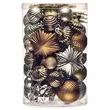 Valery Madelyn 60 stück Weihnachtskugeln für Weihnachtsdeko,Bronze Gold Christbaumkugeln Set Weihnachtskugel Bruchsicher,Weihnachtsbaumschmuck Christbaumschmuck mit Aufhänger,Deko Weihnachten