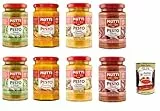 Mutti Tomaten Pesto Mix 8 x 180 g Verde Arancione Giallo Rosso italienische Pastasauce fürs Verfeinern von Pasta & Bruschetta + Italian Gourmet polpa