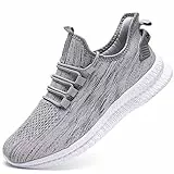 JUEQIBAA Herren-Turnschuhe, Laufschuhe, leicht, Walking-Sneaker, Fitness, Fitnessstudio, Sport, Joggen, Tennisschuhe, grau, 49 EU
