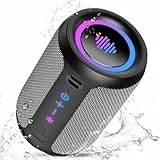 Tiksounds Bluetooth Lautsprecher, Kleine Musikbox Bluetooth 5.4, 15W Kraftvoller Bass, mit 12 Stunden Akkulaufzeit, TWS Stereo-Surround, IPX7 Wasserdicht, Outdoor Lautsprecher für Sport/Party/Reisen