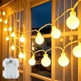 Gcstnn Lichterkette Batterie Außen 6M 40 LED Warmweiß Globe Lichterketten mit 6h Timer, IP65 Wasserdicht Kugeln Lichterkette für Schlafzimmer,Balkon, Kinderzimmer, Weihnachts baum Deko